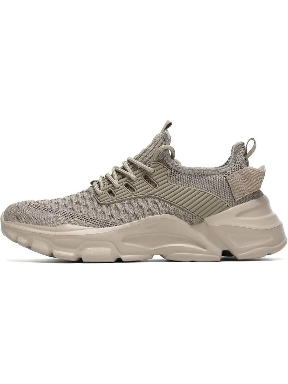 Men's Khaki Rubber Non Slip Breathable Lightweight Fashion Athletic Sneakers